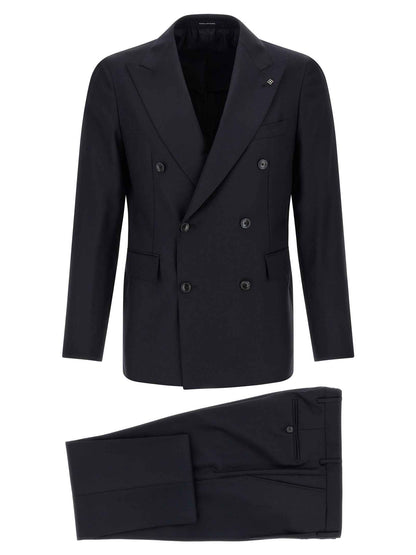 Blue Virgin Wool Two-Piece Suit