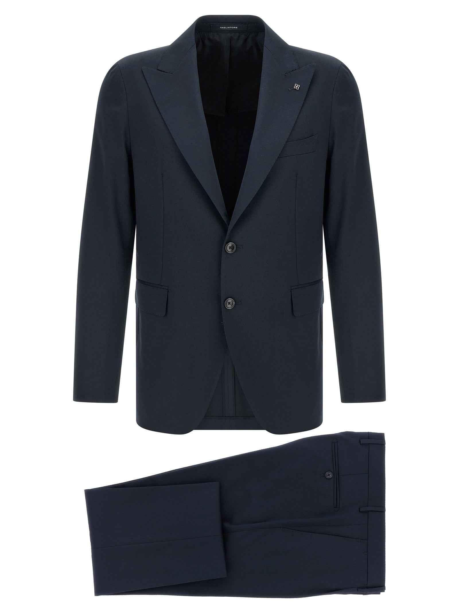 Blue Virgin Wool Two-Piece Suit