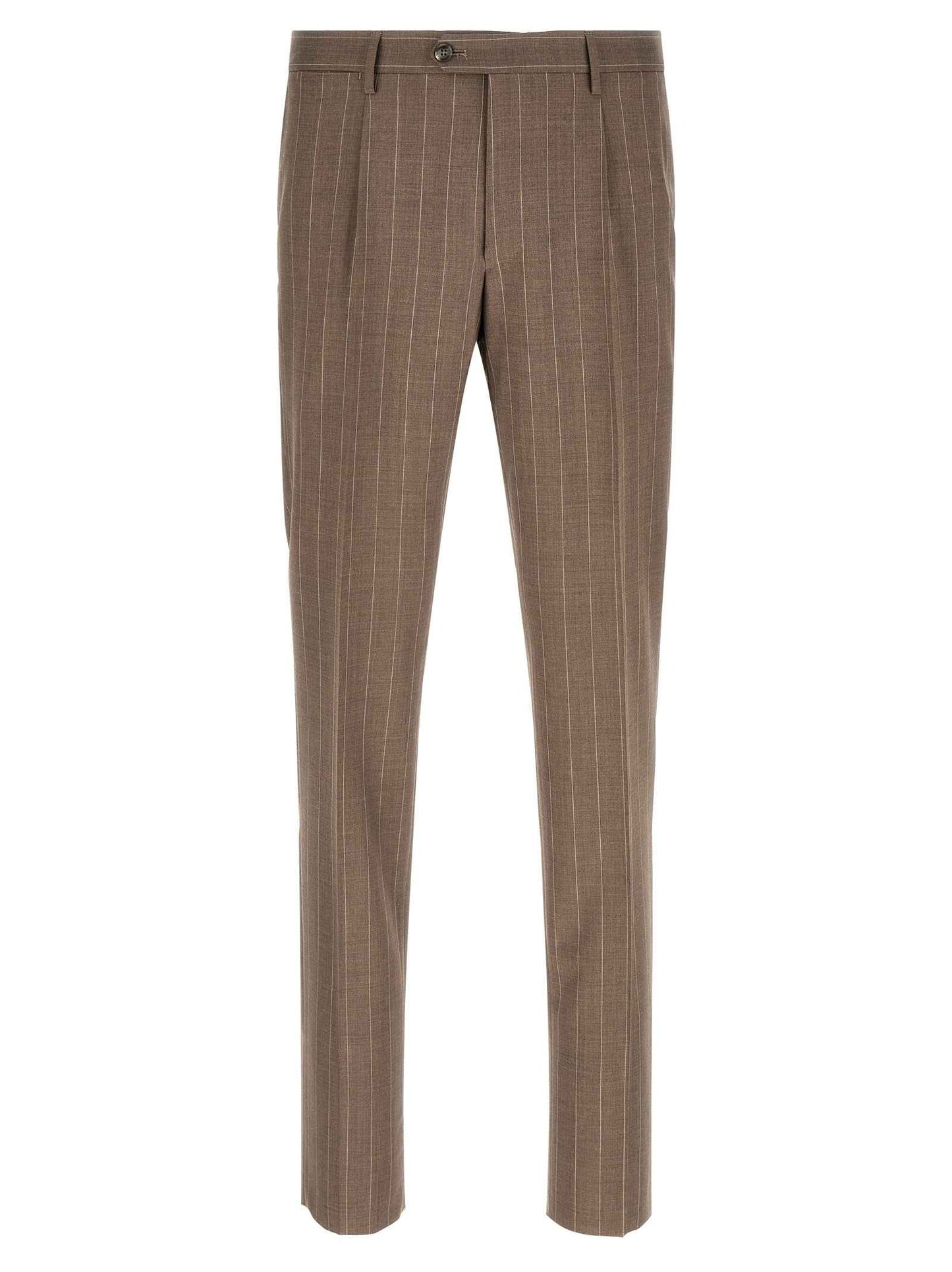Brown Virgin Wool Two-Piece Suit
