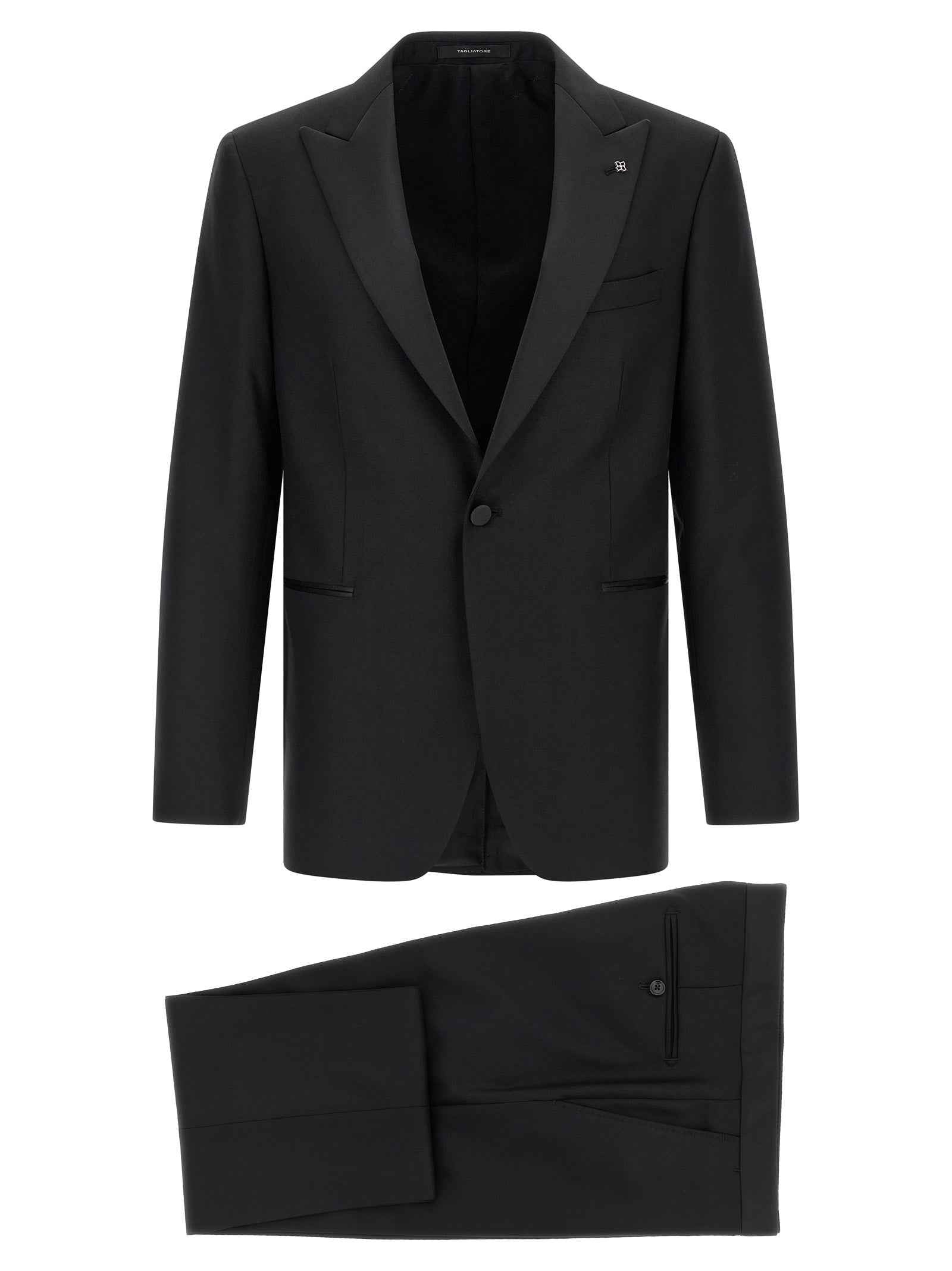 Black Virgin Wool Two-Piece Suit