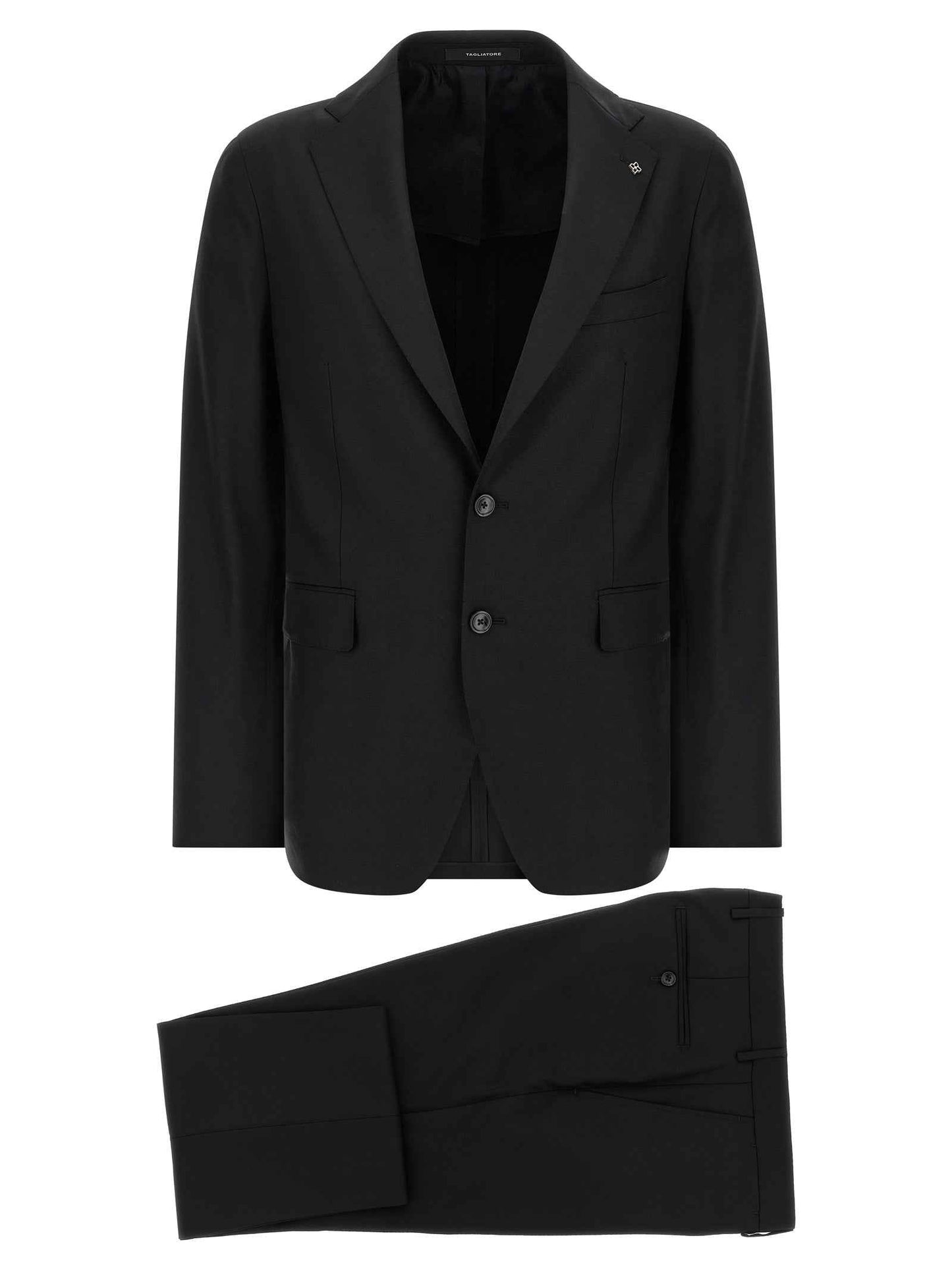 Black Virgin Wool Two-Piece Suit