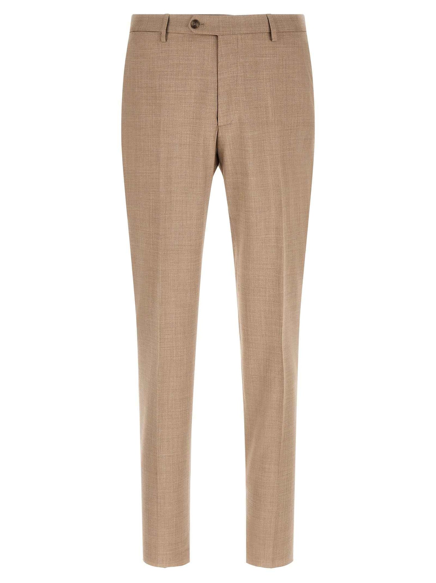 Beige Virgin Wool Two-Piece Suit