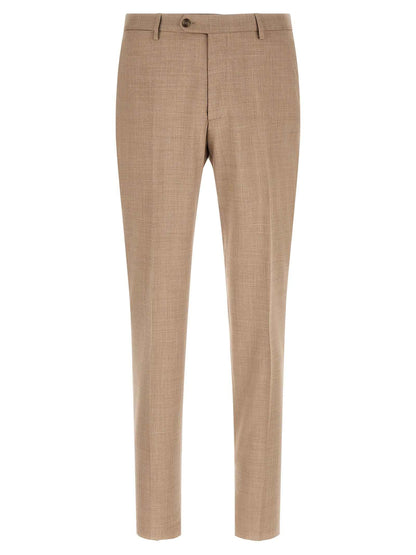 Beige Virgin Wool Two-Piece Suit