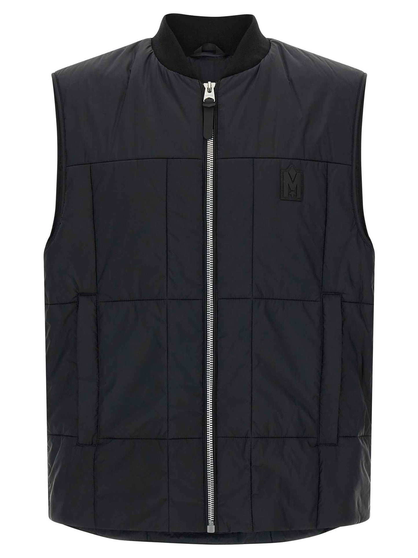 Black Nylon Sleeveless Jacket