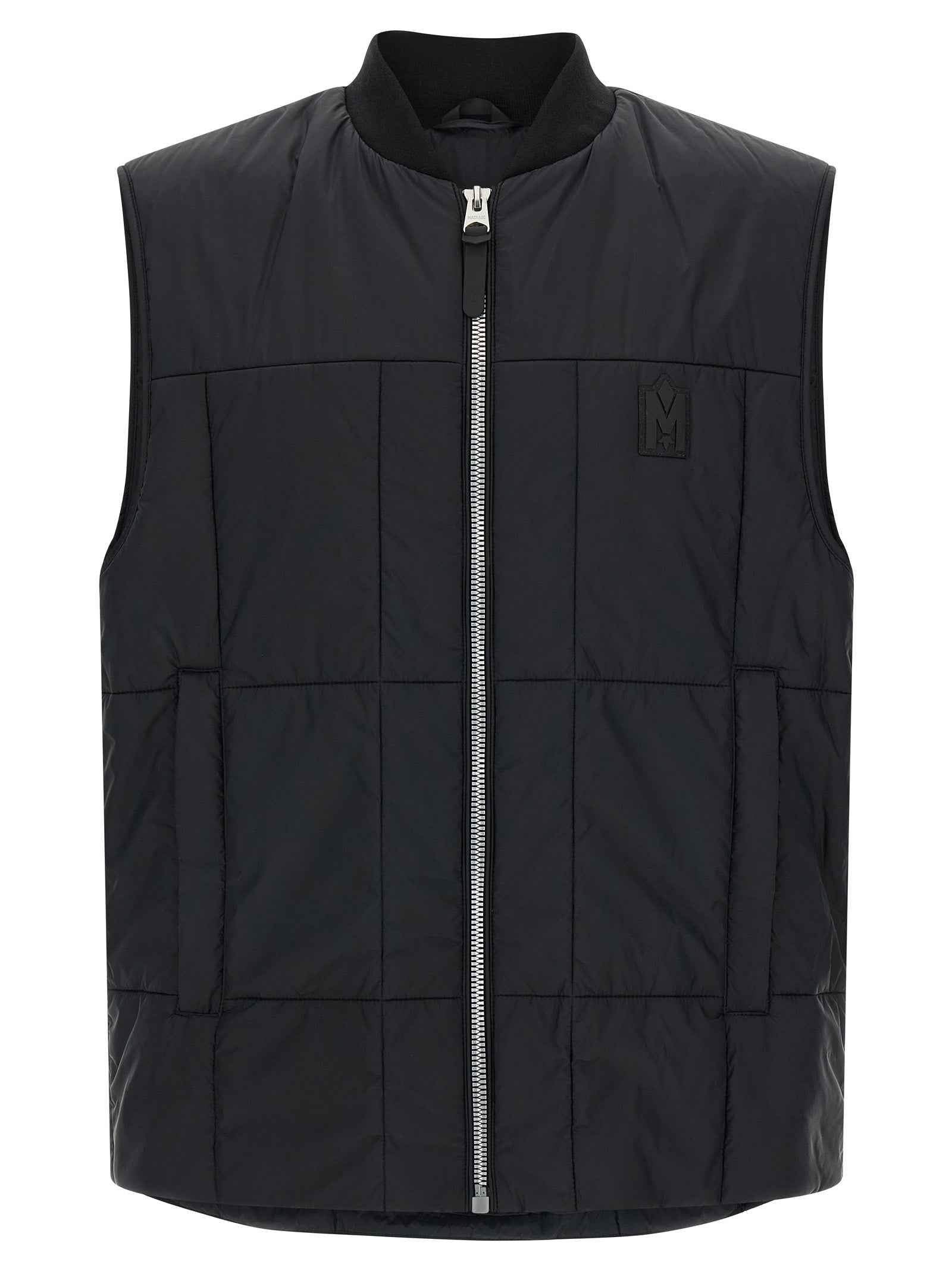 Black Nylon Sleeveless Jacket