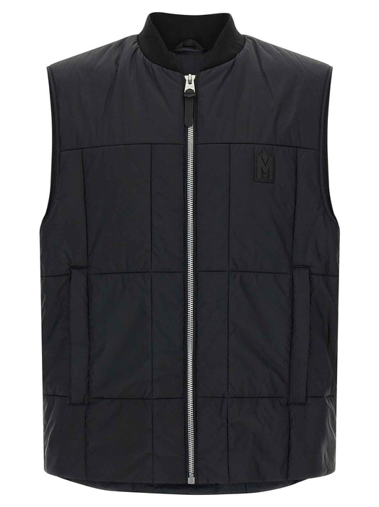 Black Nylon Sleeveless Jacket