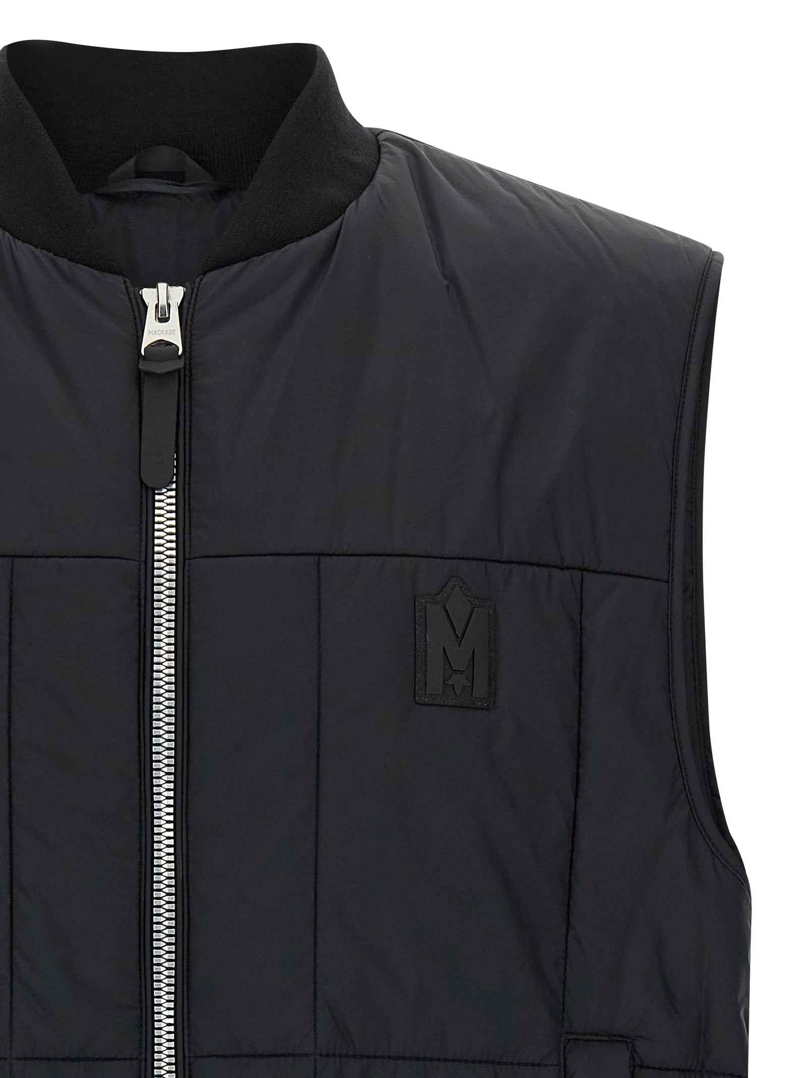Black Nylon Sleeveless Jacket