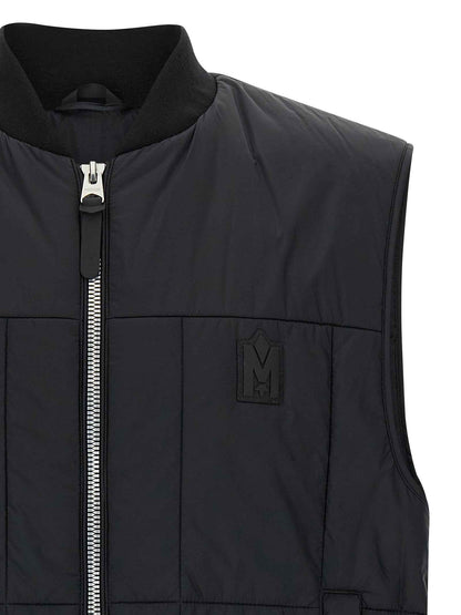 Black Nylon Sleeveless Jacket