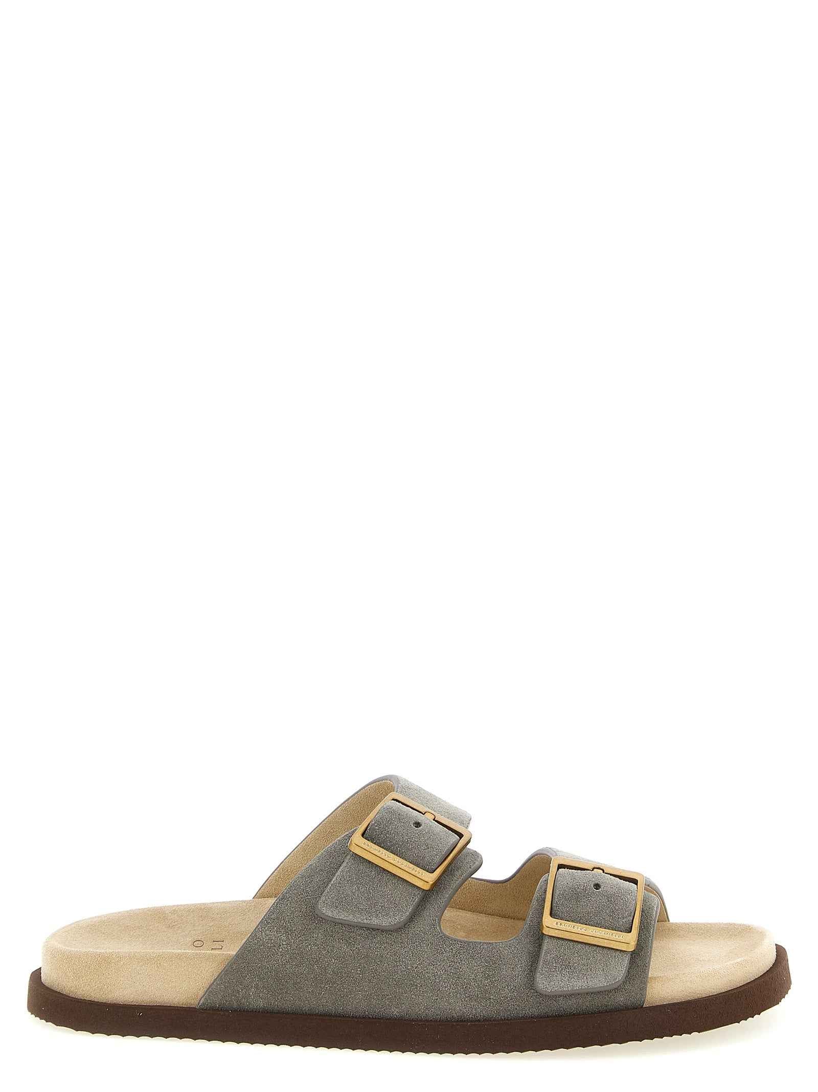 Gray Calfskin Slides