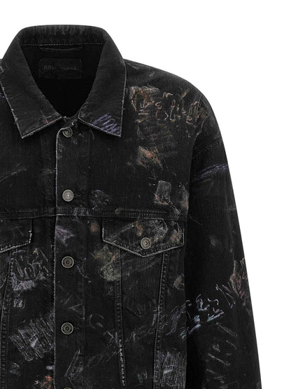 Black Cotton Denim Jacket