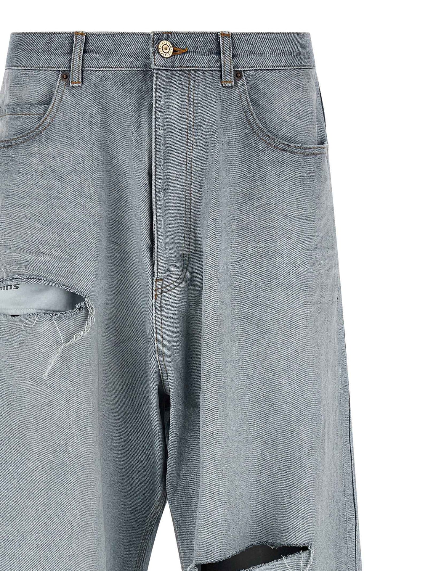 Blue Cotton Relaxed Fit Jeans