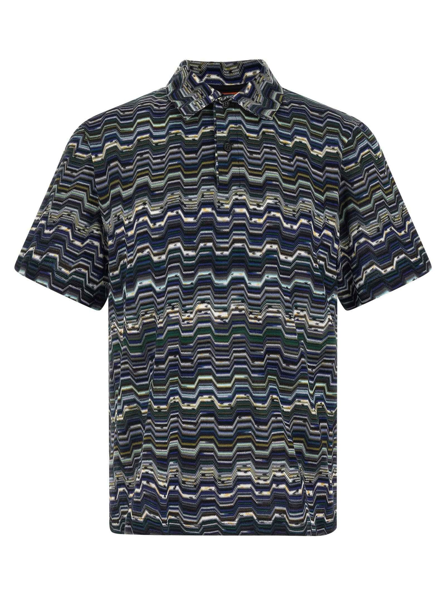 Blue Cotton Polo Shirt