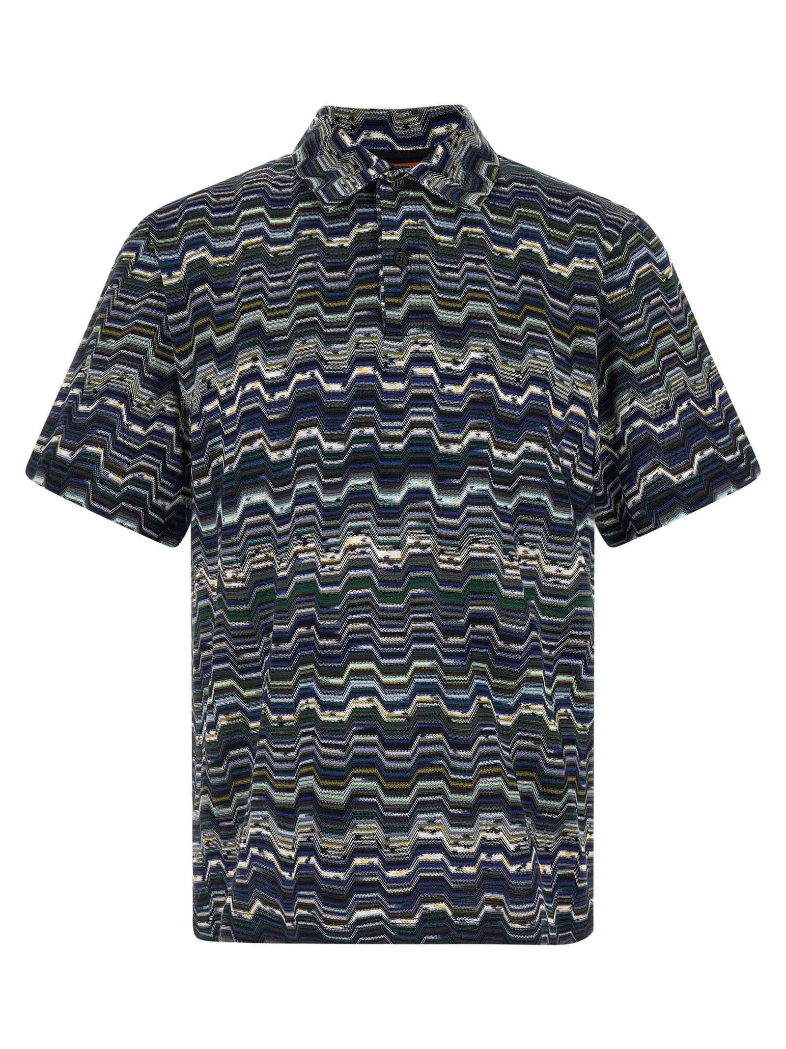 Blue Cotton Polo Shirt