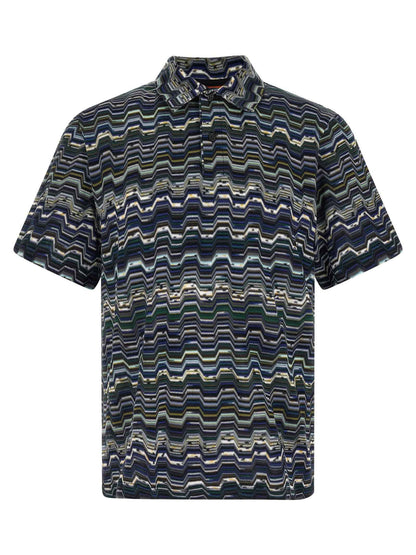Blue Cotton Polo Shirt