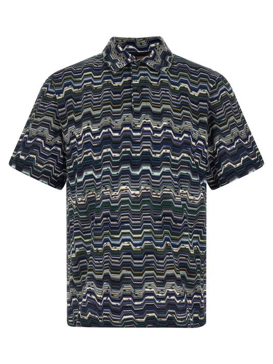 Blue Cotton Polo Shirt