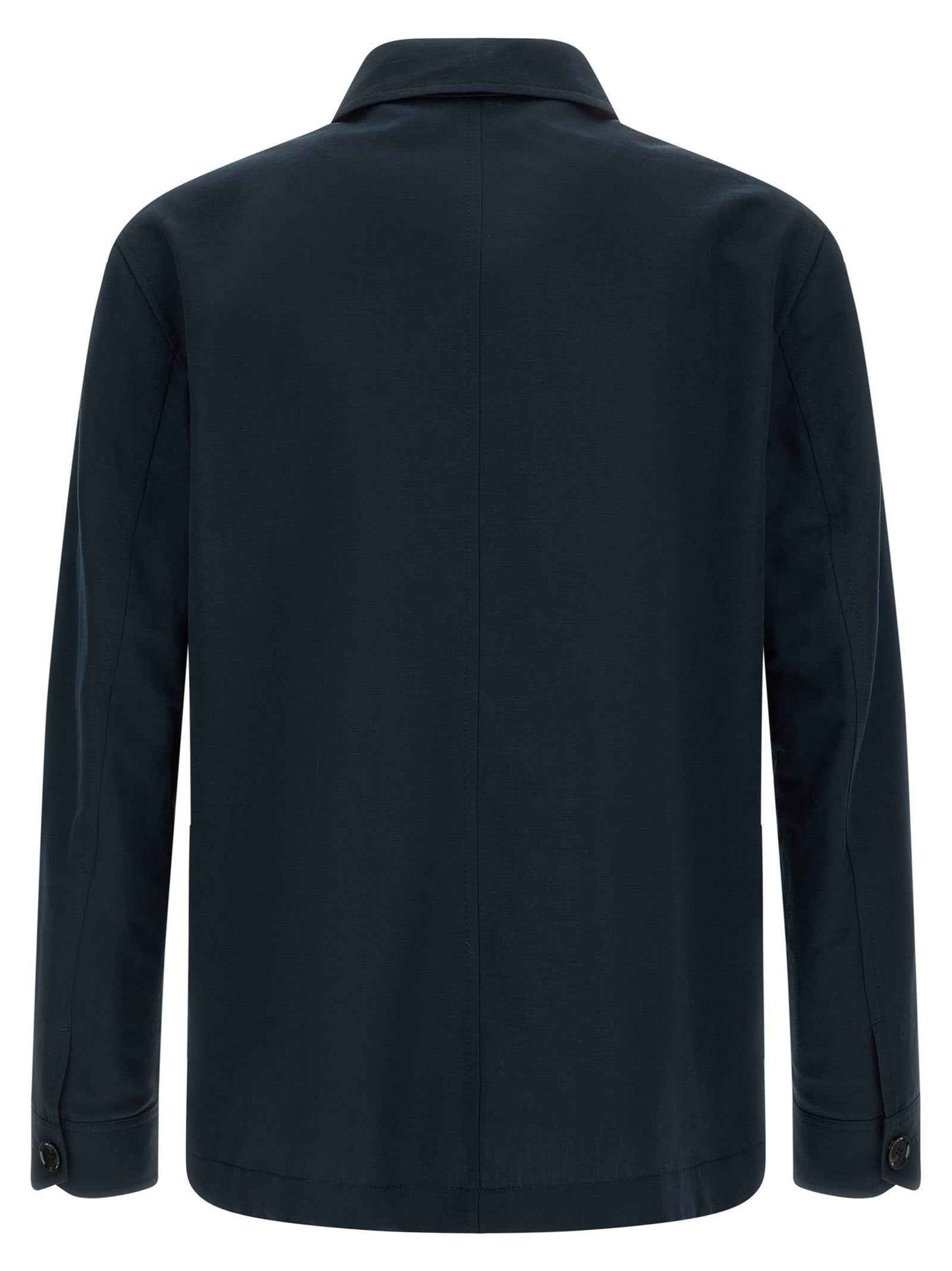 Blue Linen Full-Length Jacket