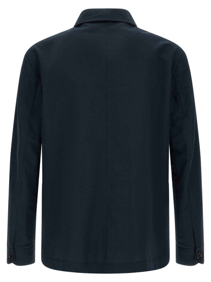 Blue Linen Full-Length Jacket