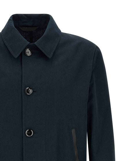 Blue Linen Full-Length Jacket