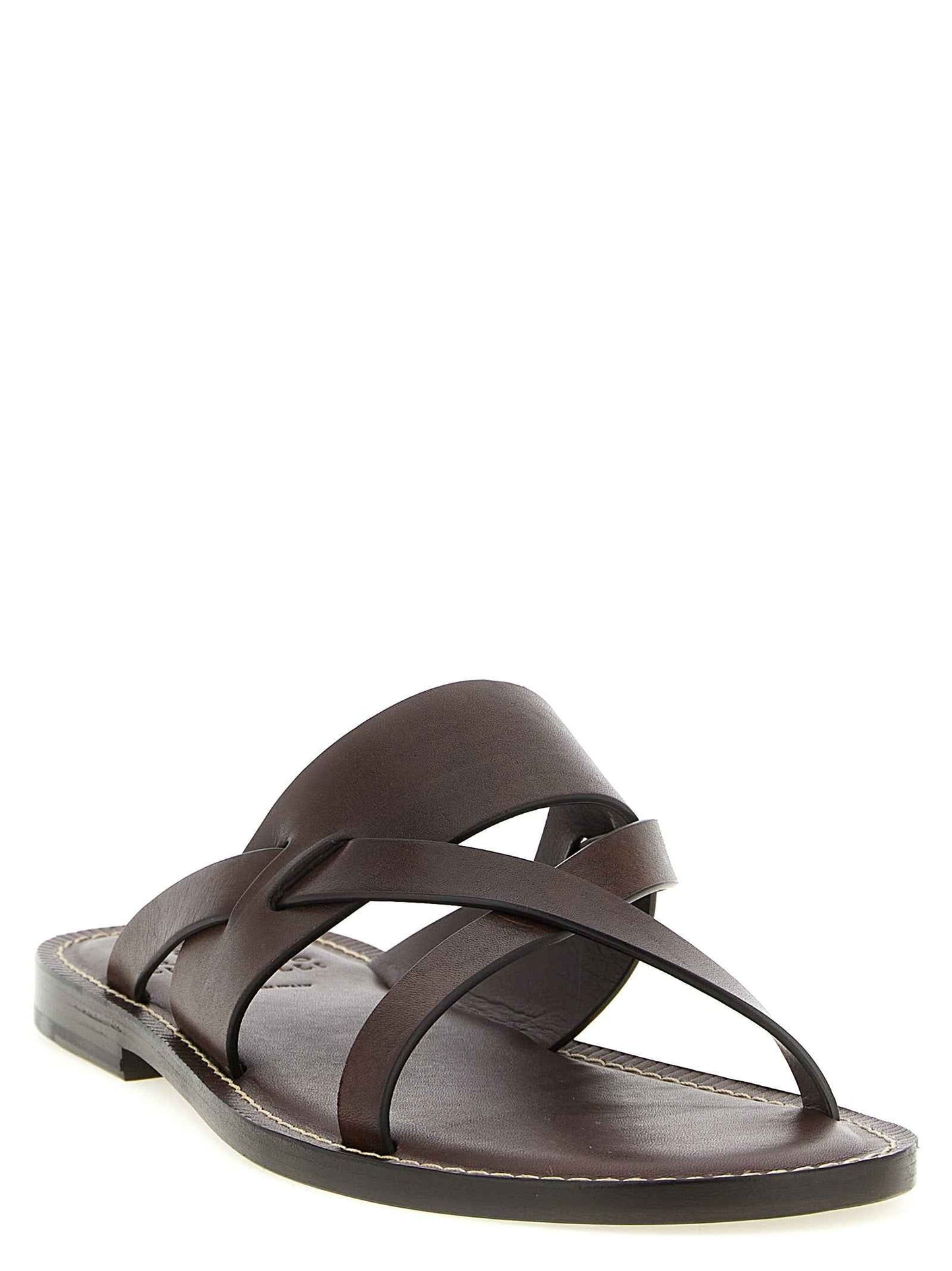 Brown Calfskin Slides