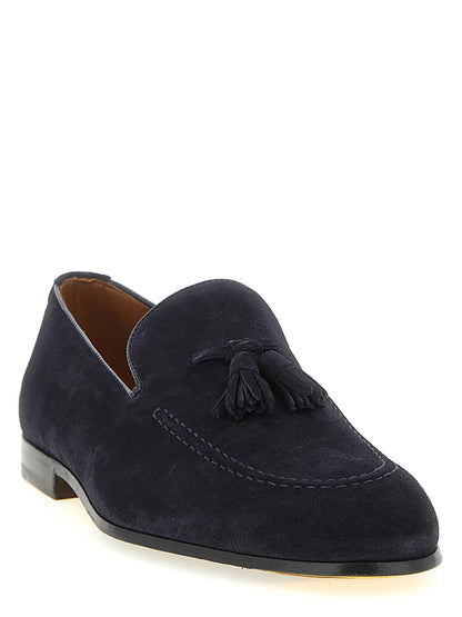 Blue Calfskin Slip-On Loafers