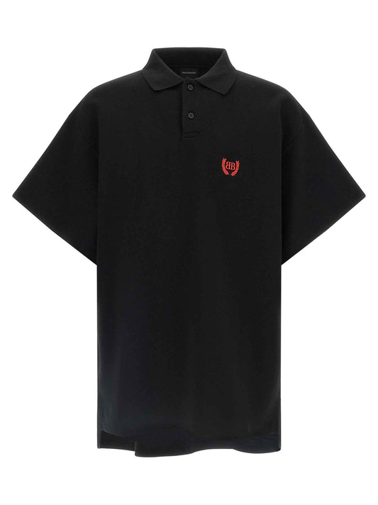 Black Cotton Polo Shirt