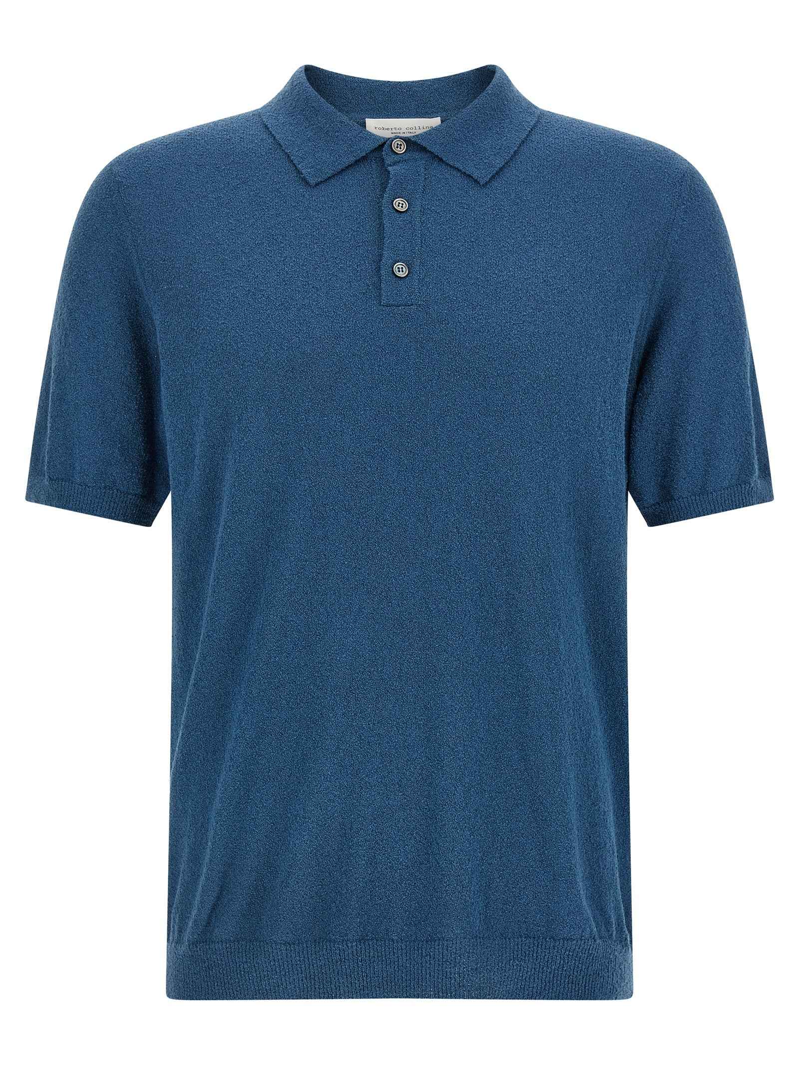 Blue Cotton Polo Shirt