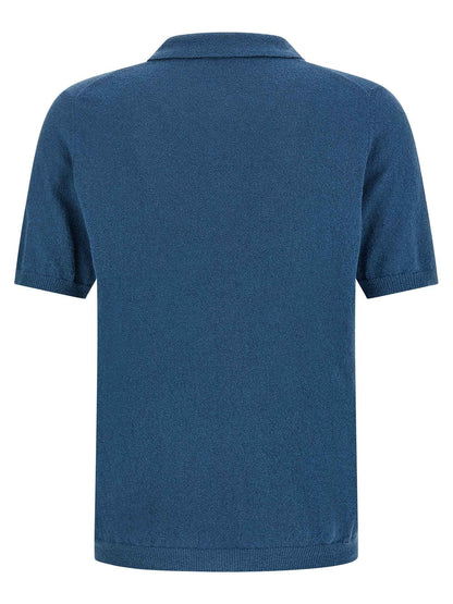 Blue Cotton Polo Shirt