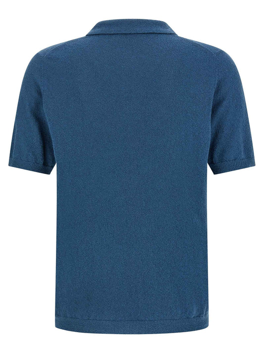 Blue Cotton Polo Shirt