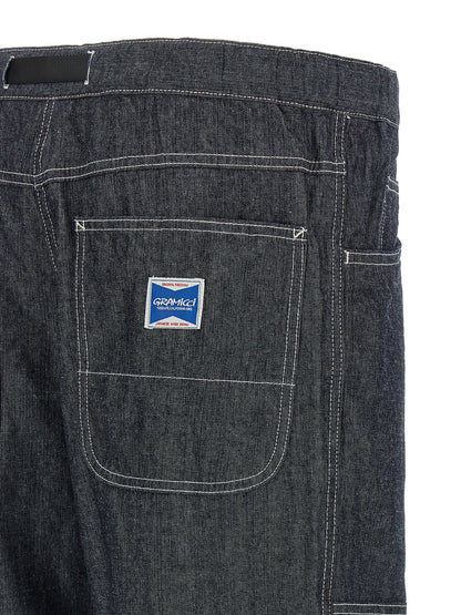 Blue Cotton Straight-Leg Jeans
