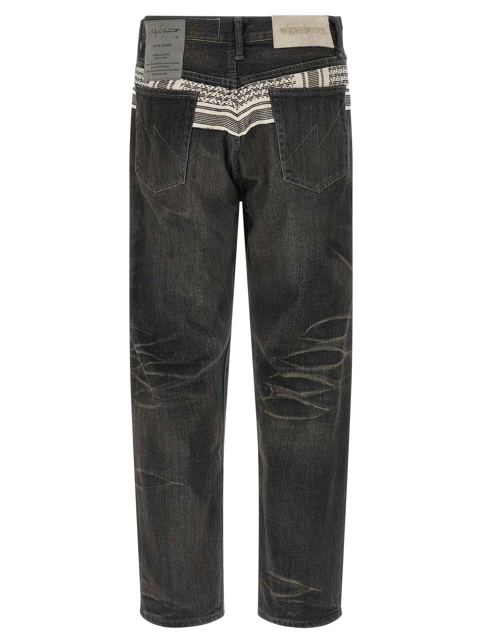 Black Cotton Tapered Jeans