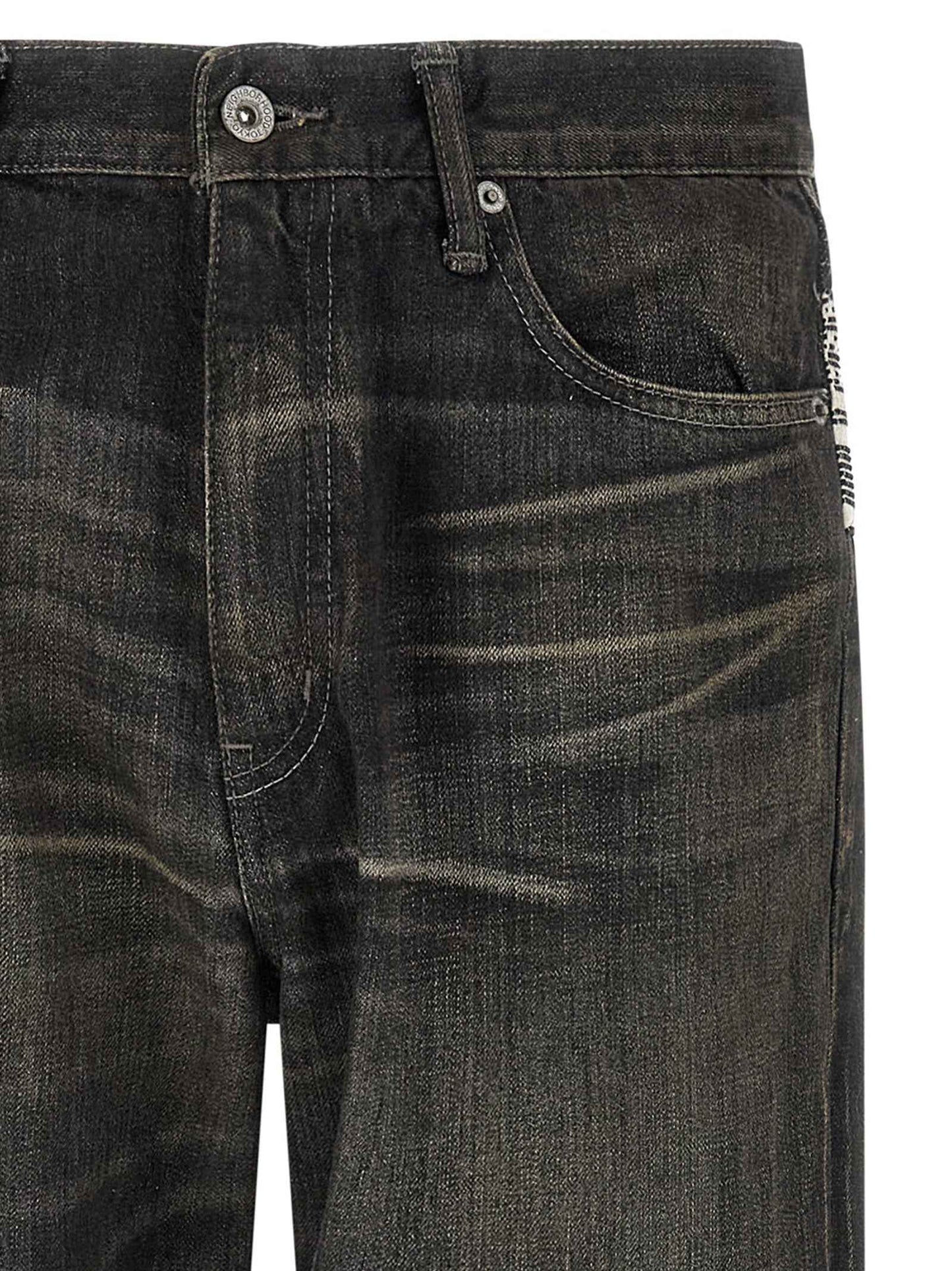 Black Cotton Tapered Jeans
