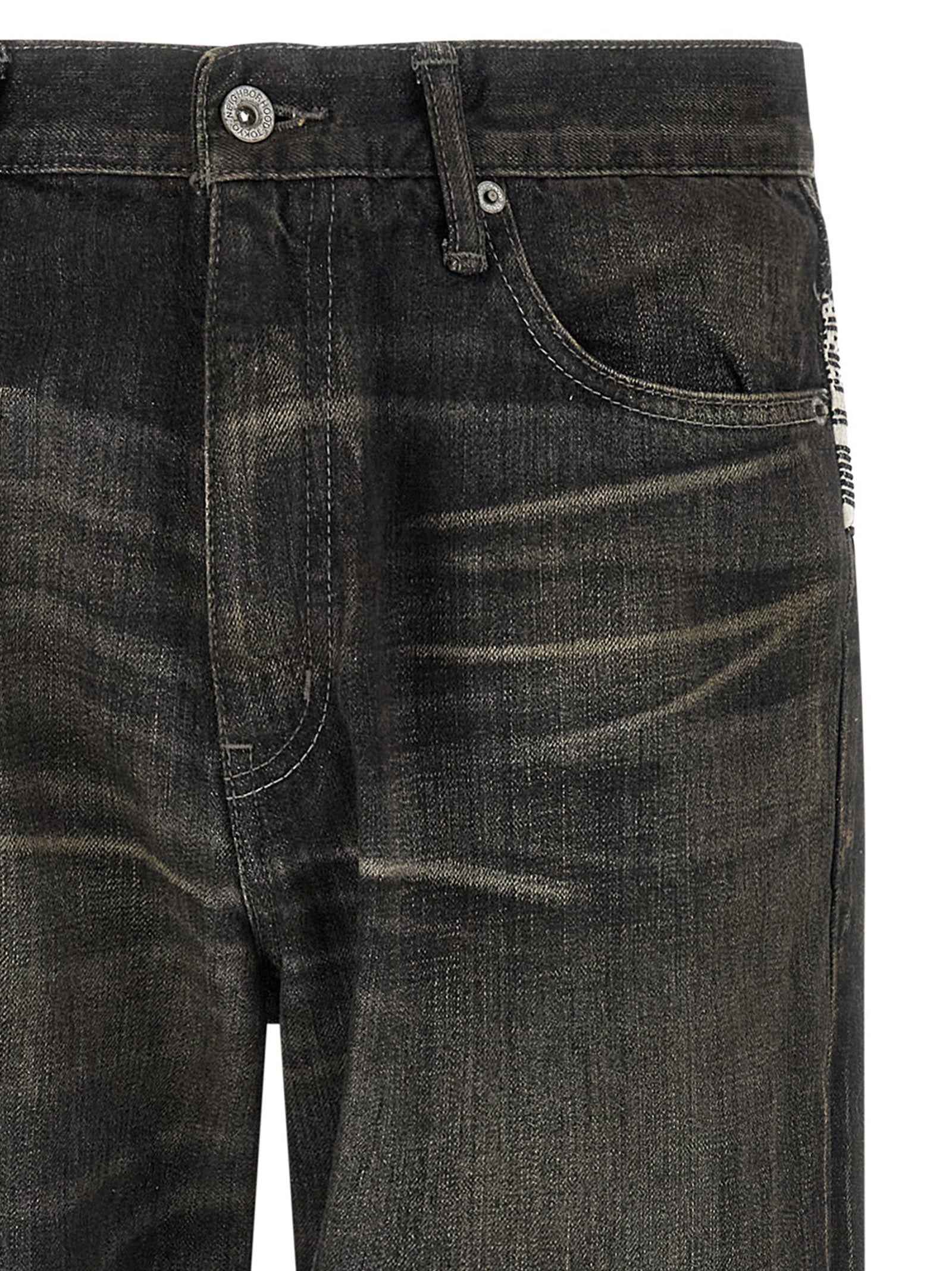 Black Cotton Tapered Jeans