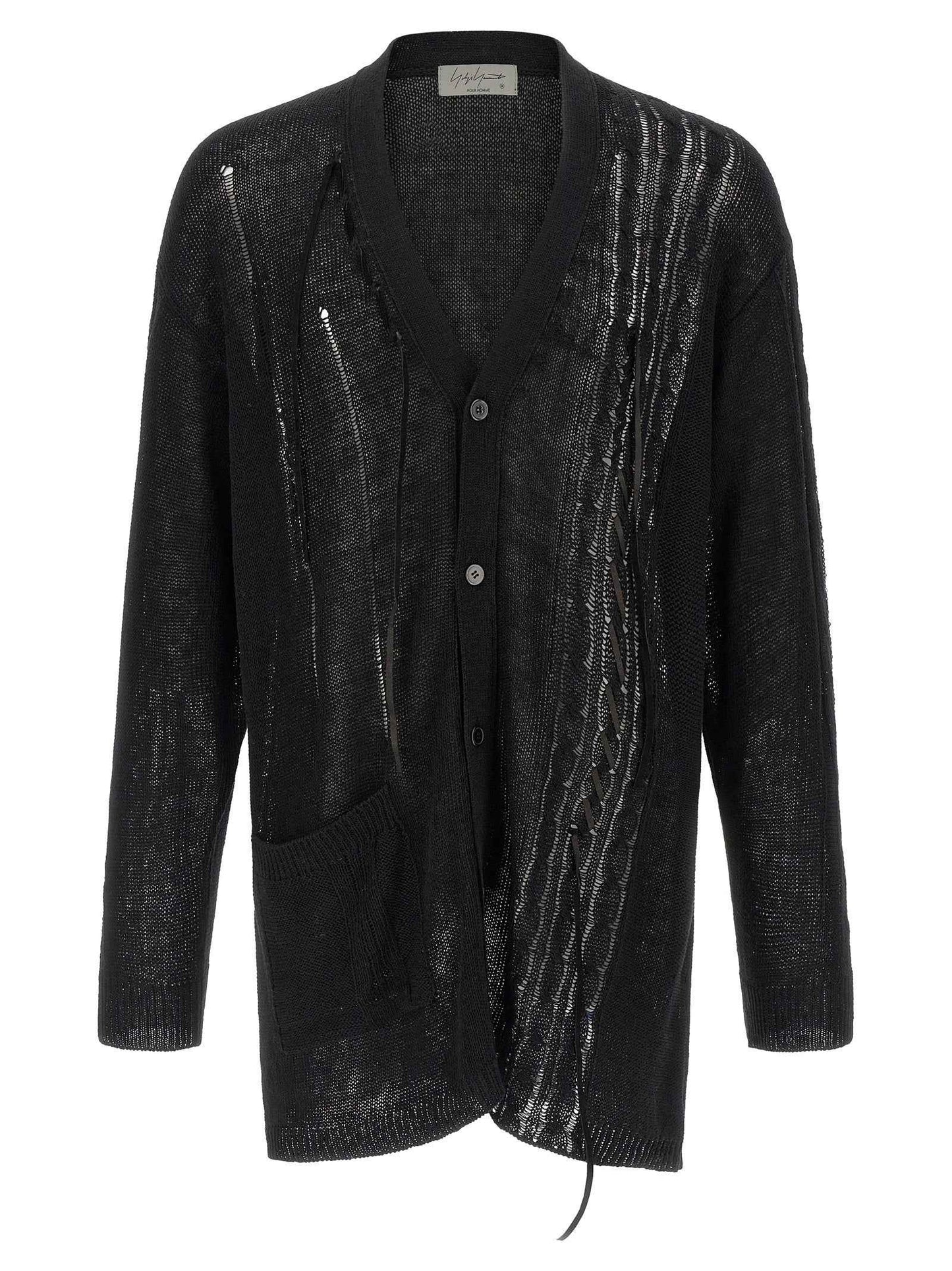 Black Linen Cardigan