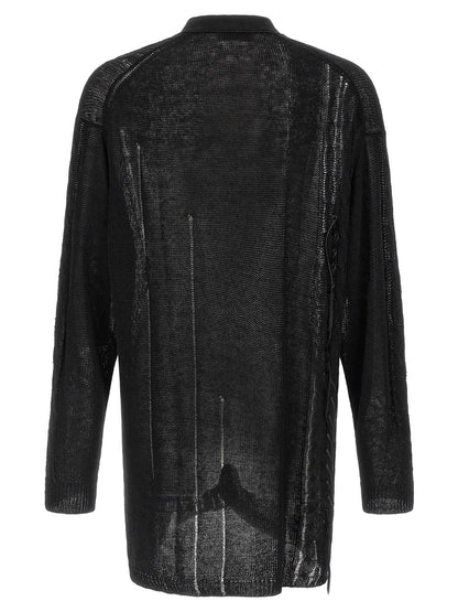 Black Linen Cardigan