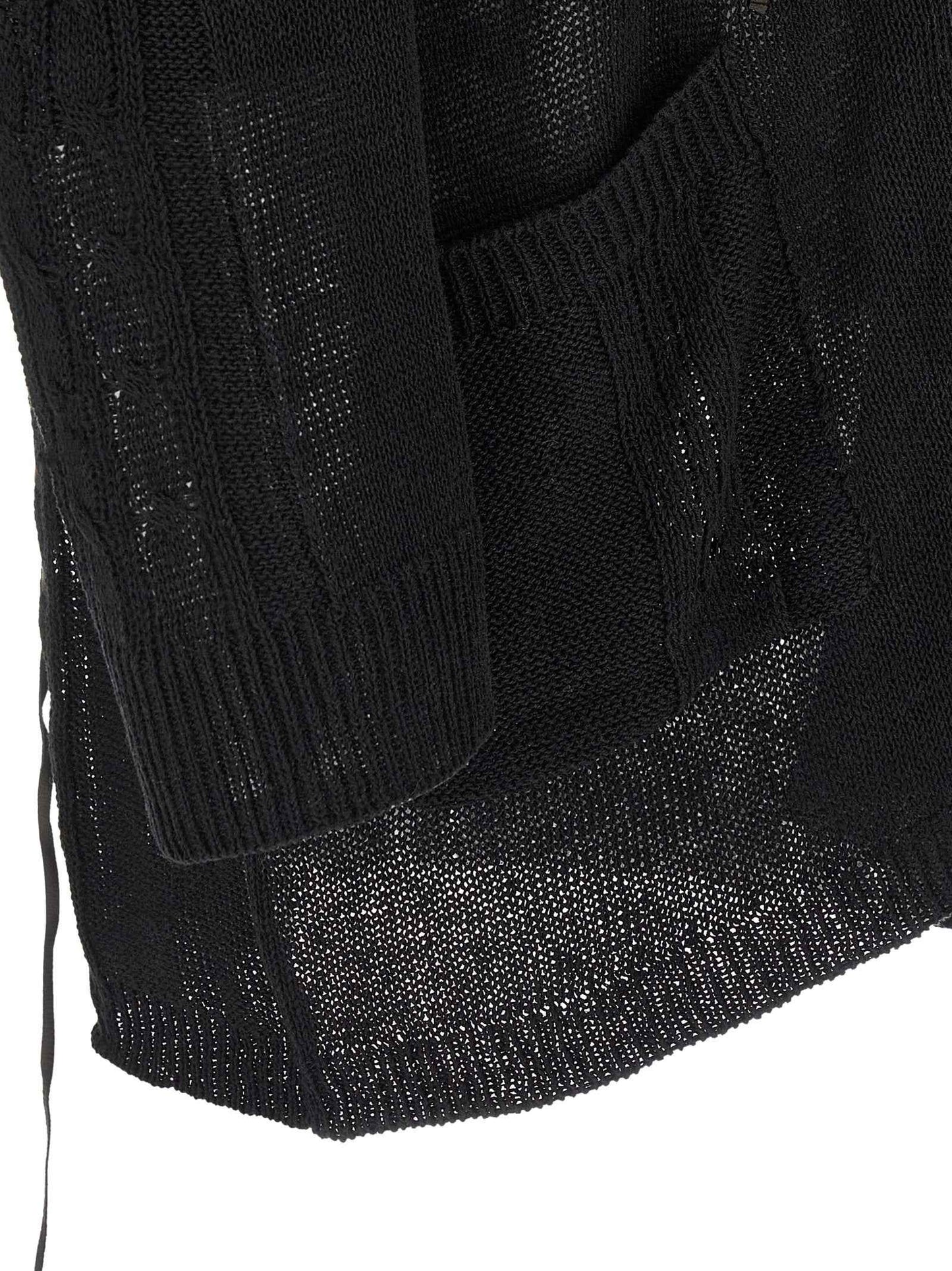 Black Linen Cardigan