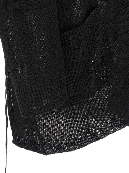 Black Linen Cardigan