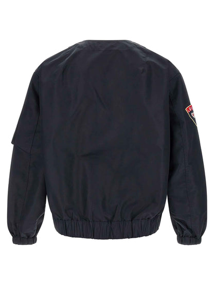 Blue Nylon Bomber