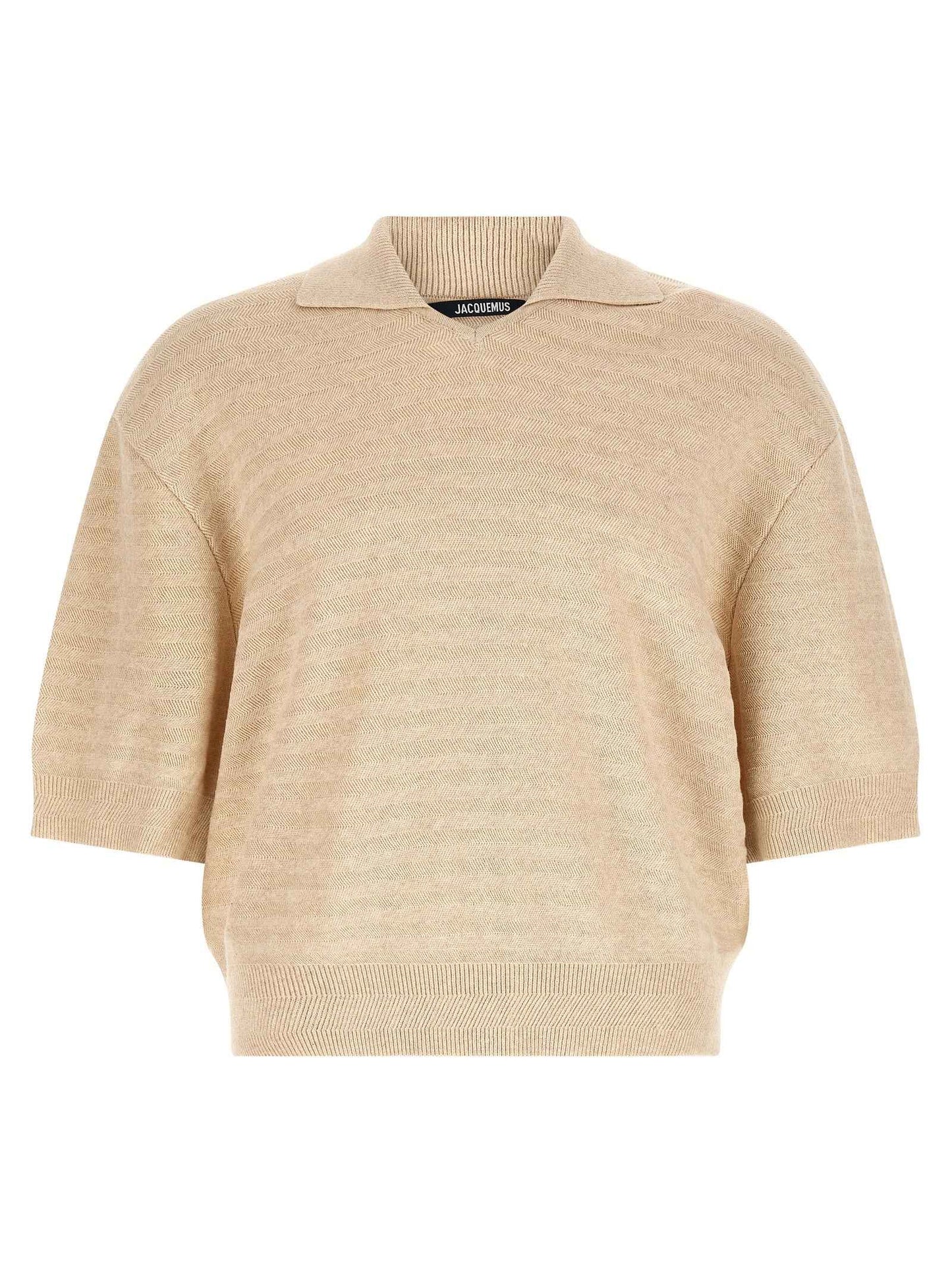 Beige Cotton Polo Shirt