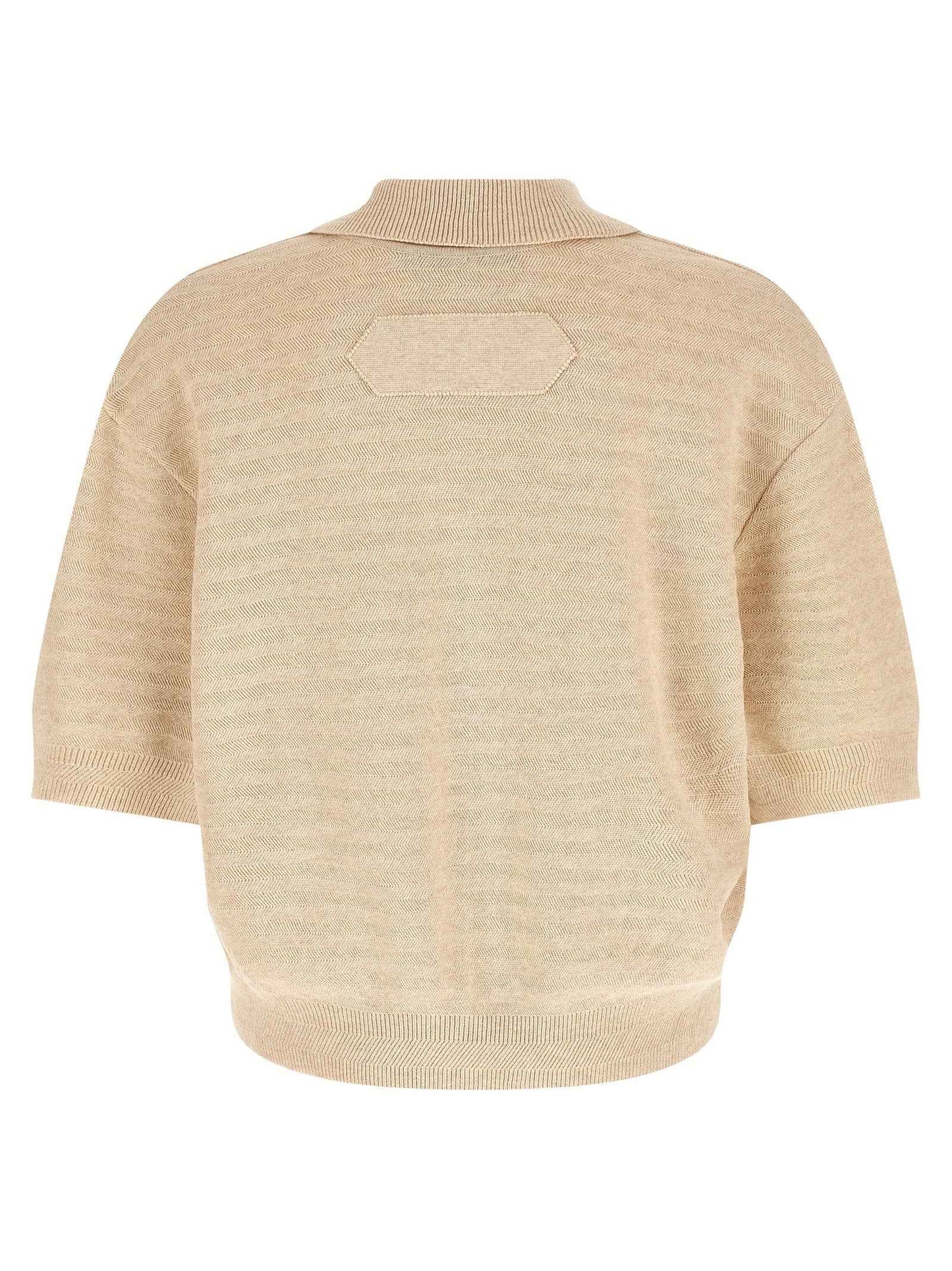 Beige Cotton Polo Shirt