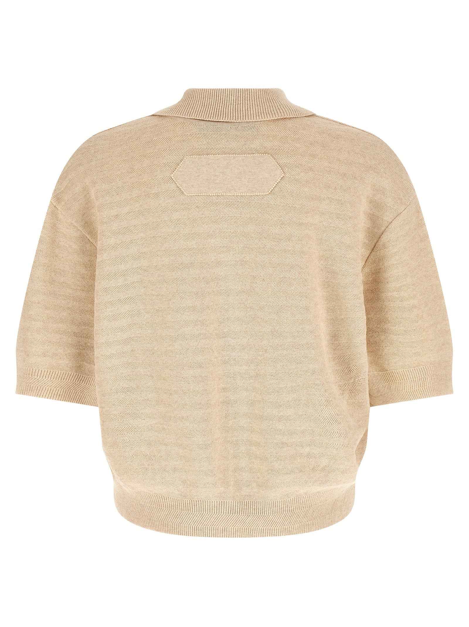 Beige Cotton Polo Shirt