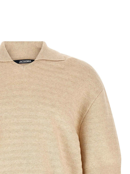 Beige Cotton Polo Shirt