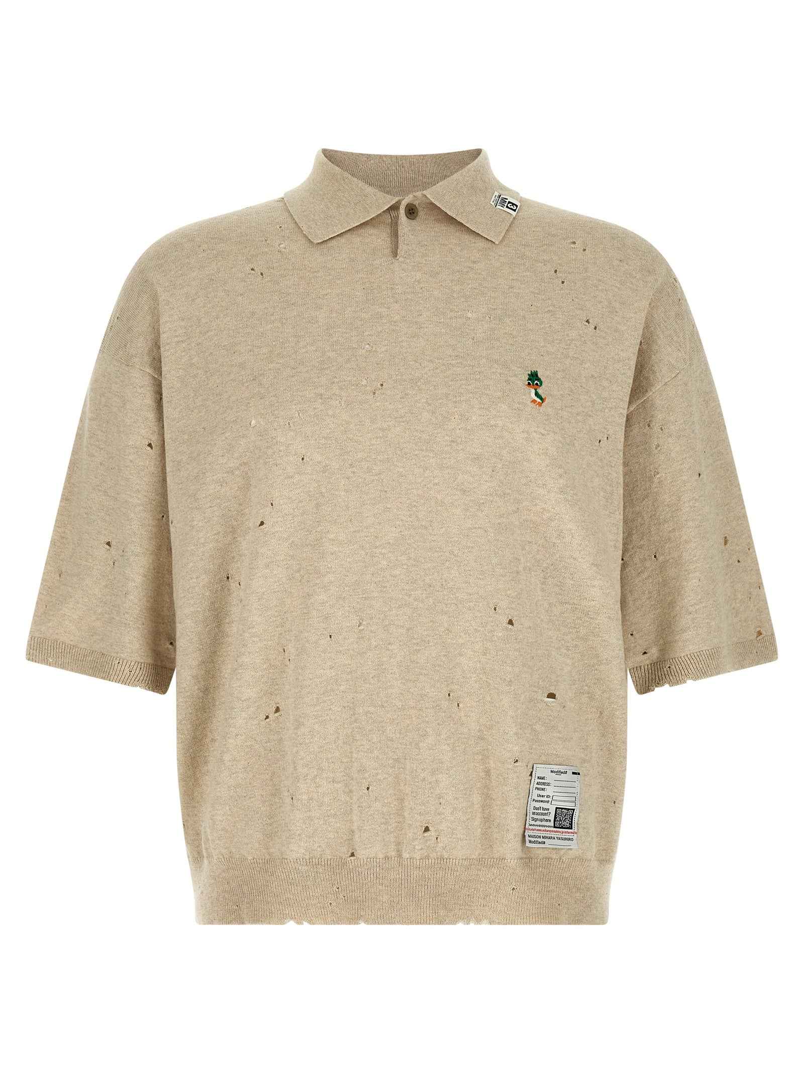 Beige Cotton Polo Shirt