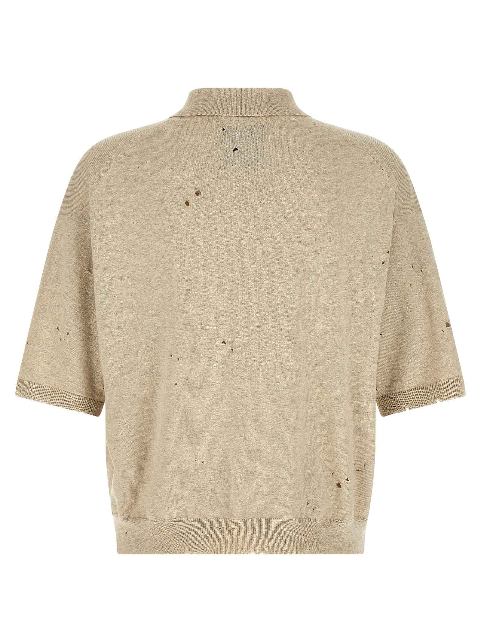 Beige Cotton Polo Shirt