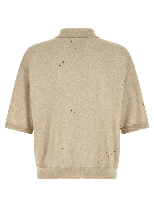Beige Cotton Polo Shirt