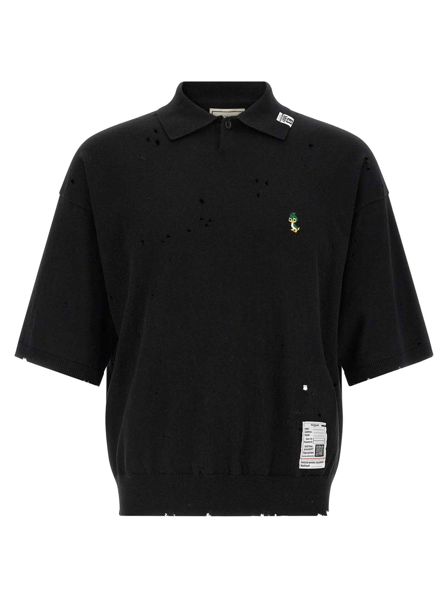 Black Cotton Polo Shirt