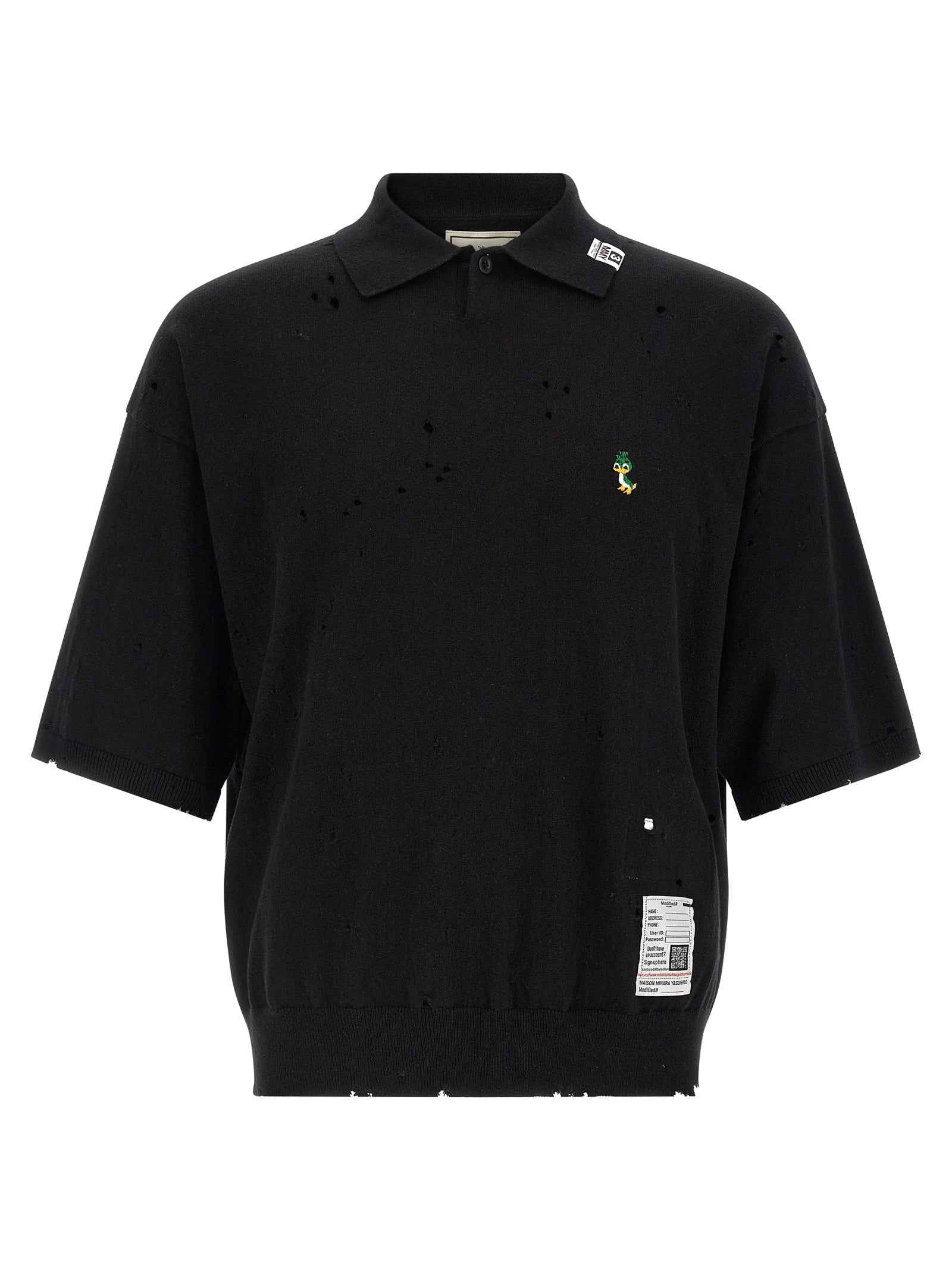 Black Cotton Polo Shirt