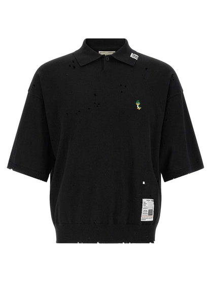 Black Cotton Polo Shirt