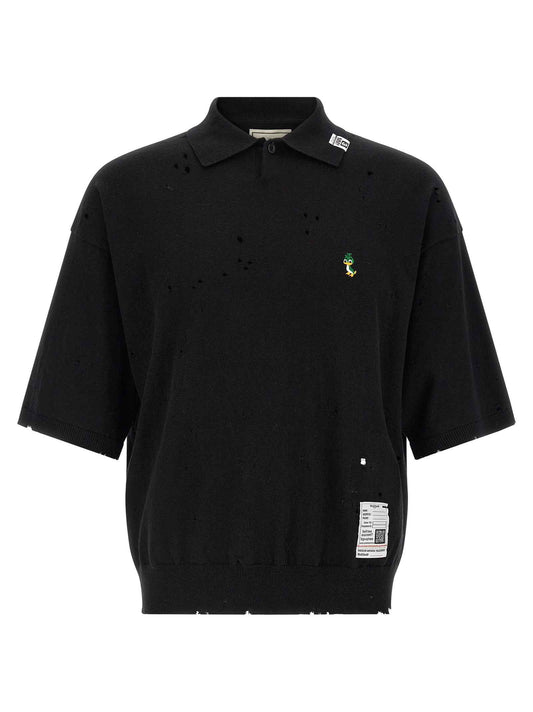 Black Cotton Polo Shirt