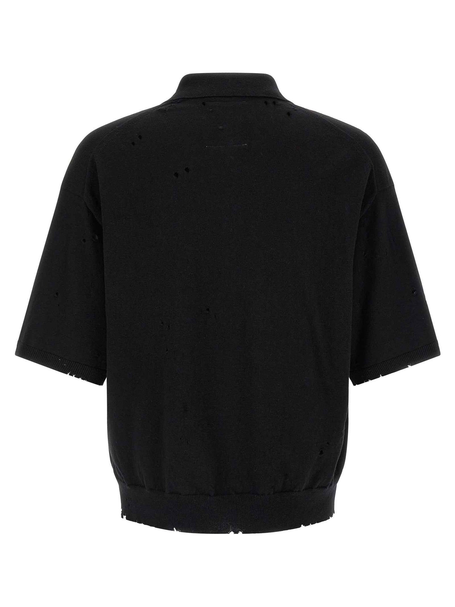 Black Cotton Polo Shirt