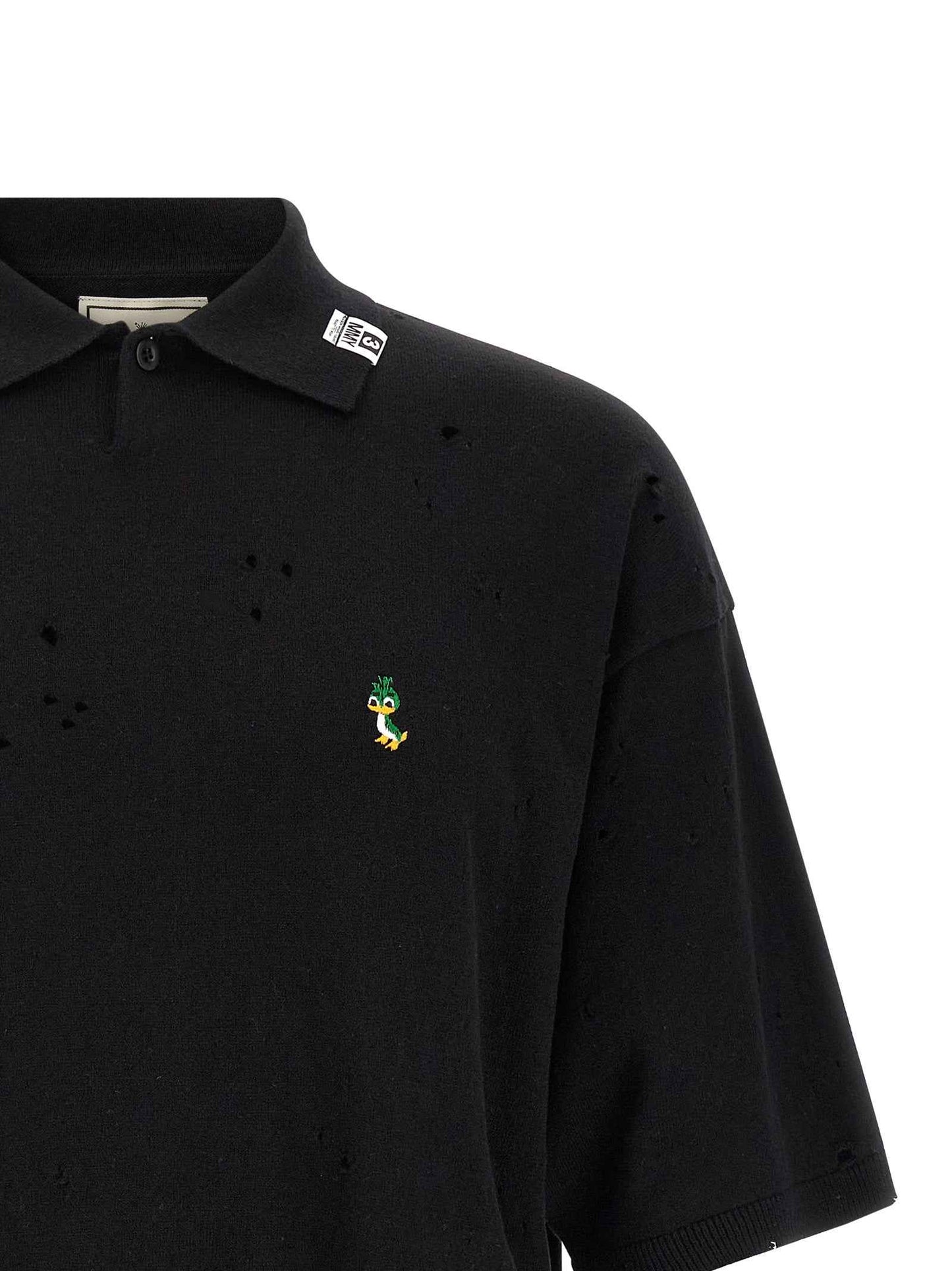Black Cotton Polo Shirt